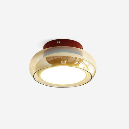 Plafonnier encastré en verre avec sélection tricolore pour espaces jusqu'à 30 m², luminaire d'intérieur ambre cerise pour chambre, salon et salle à manger
