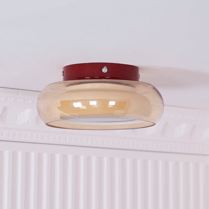 12W LED Flush Mount Ceiling Light with Glass Acrylic Diffuser for Bedrooms Living Rooms Dining Rooms Three Color Modes 54-108 sq ft Coverage