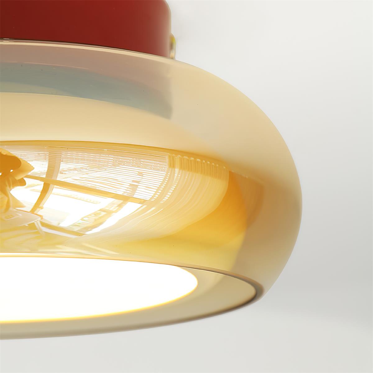 Plafonnier encastré en verre avec sélection tricolore pour espaces jusqu'à 30 m², luminaire d'intérieur ambre cerise pour chambre, salon et salle à manger