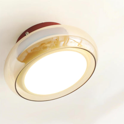 Plafonnier encastré en verre avec sélection tricolore pour espaces jusqu'à 30 m², luminaire d'intérieur ambre cerise pour chambre, salon et salle à manger