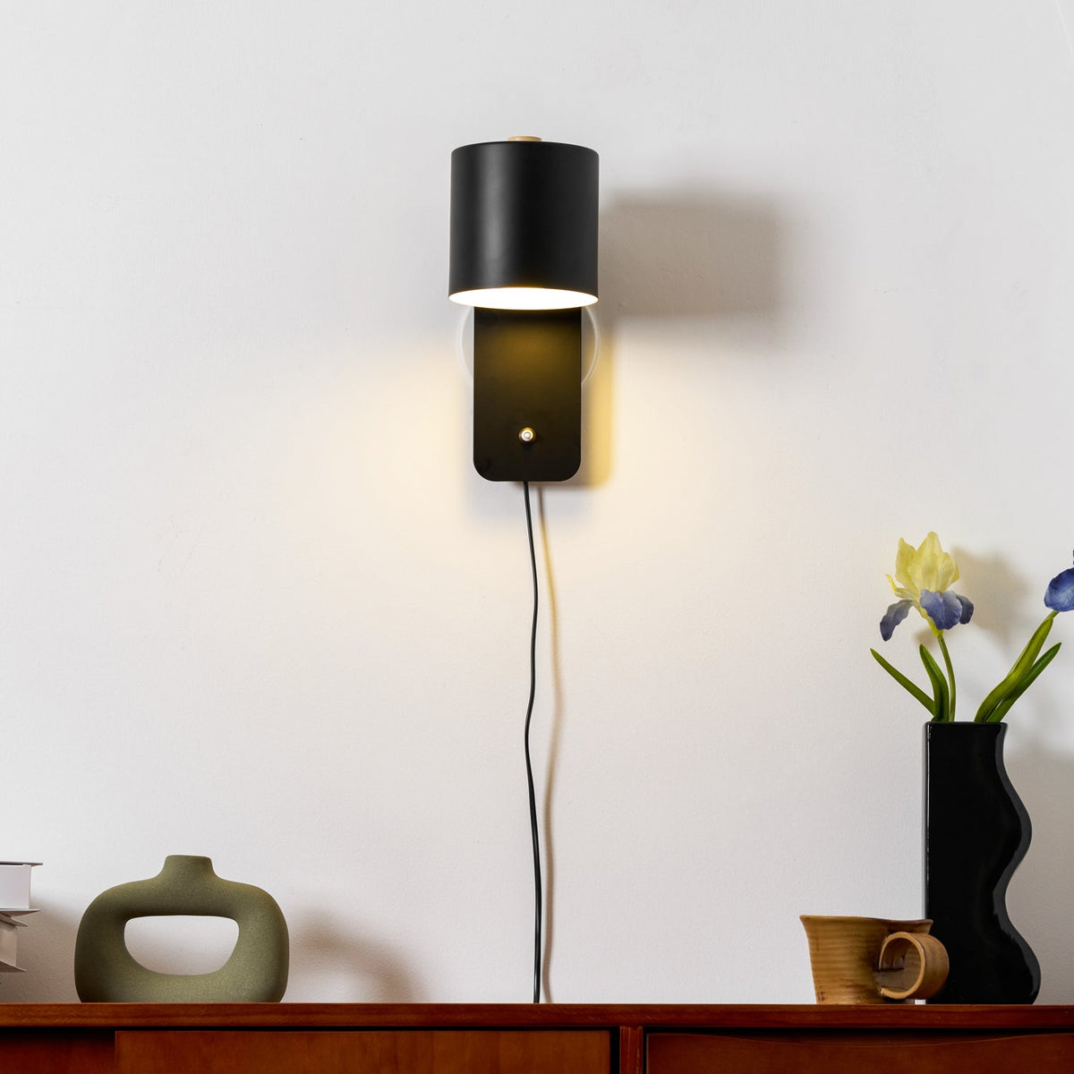 Adjustable Metal Wall Sconce with 350° Swivel Head for Bedroom Reading Nook Living Room Hallway Ambient Task Lighting E26 Socket 5 in Dia 12