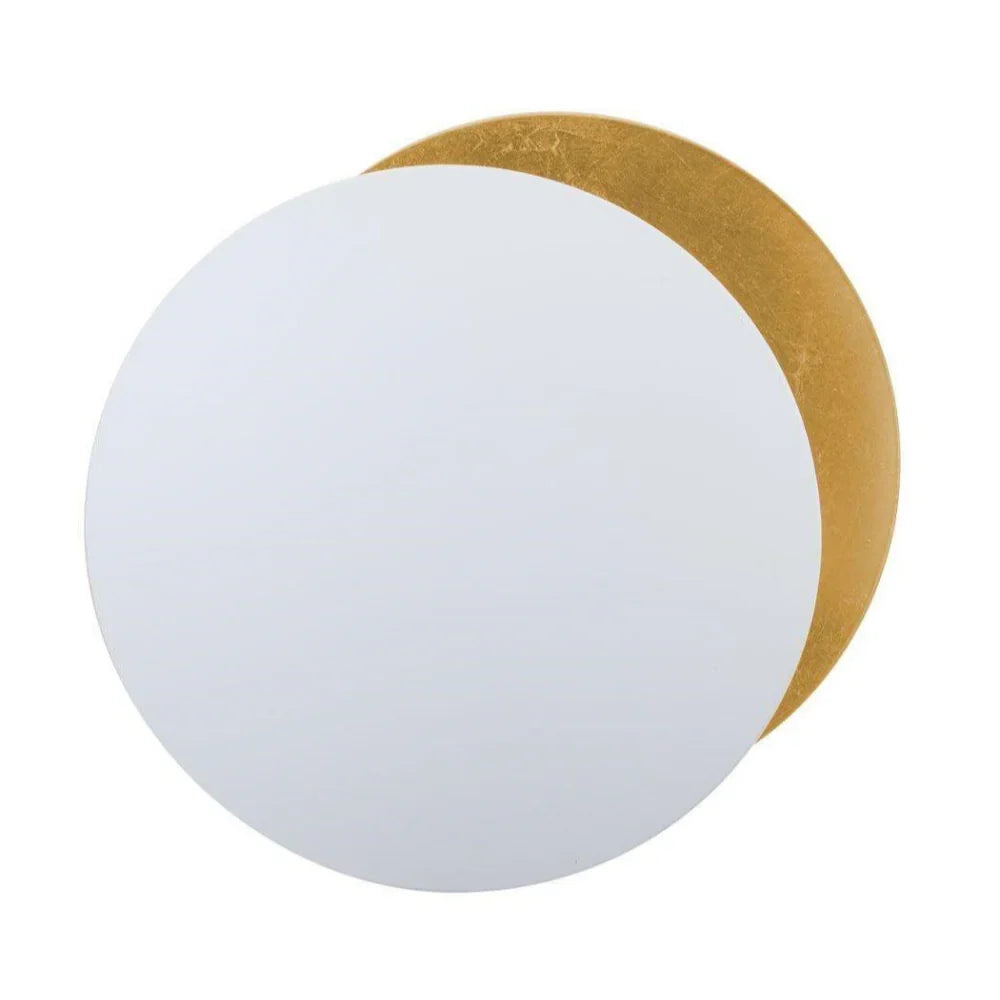 Rotating LED Wall Sconce Light Fixture – 9 in Aluminum Disc Lamp for Bedrooms, Hallways & Accent Lighting | Gold White Copper Black