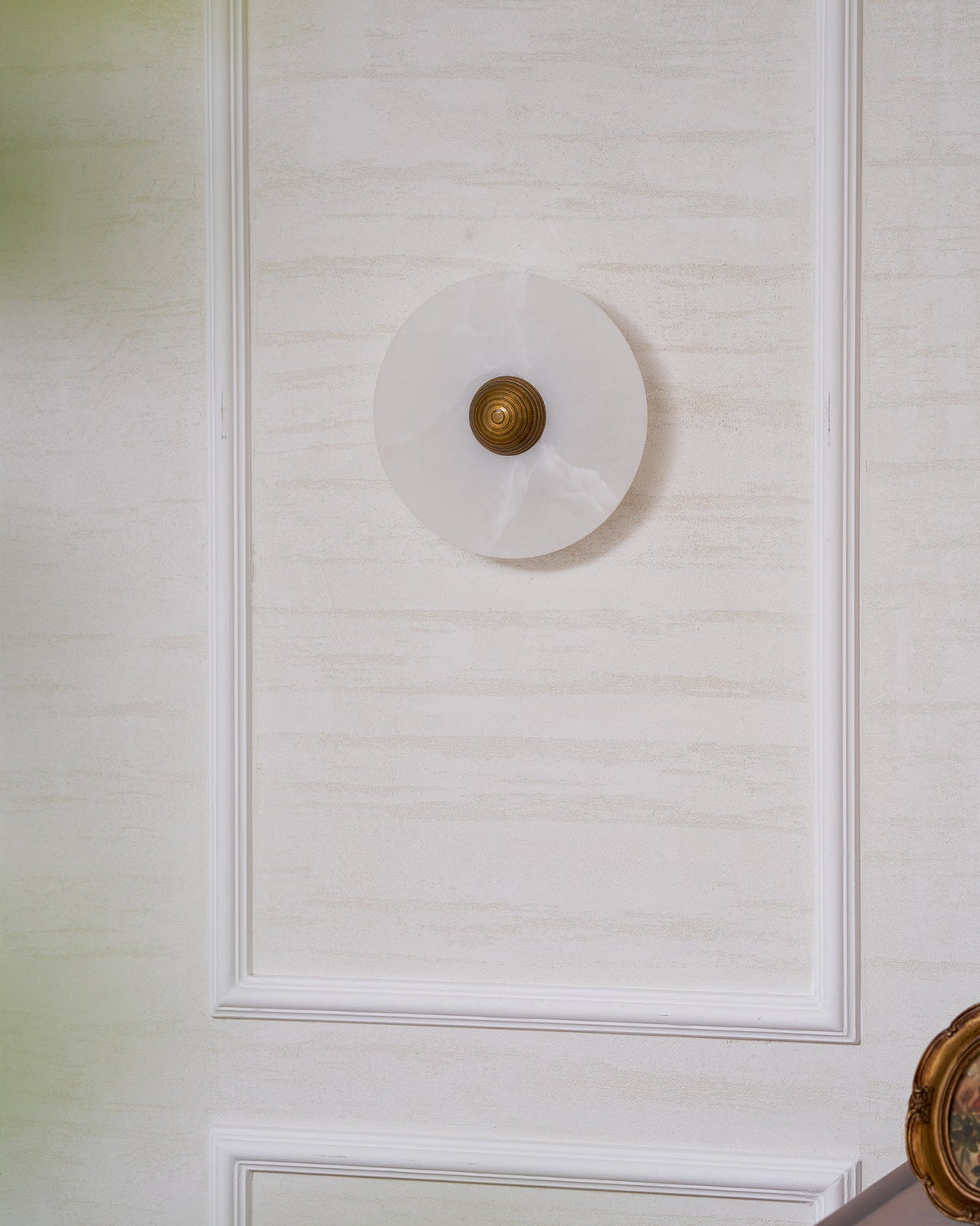 LED Flush Mount Ceiling Light 12 Inch Alabaster Shade Aluminum Frame Dual Install Wall Sconce Contemporary Fixture for Bedroom Hallway Livin