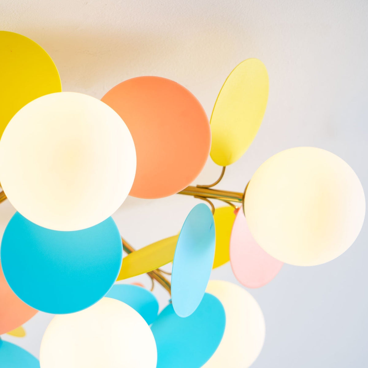 Flush-Mount Pastel Ceiling Light 10 in Diameter Metal & Acrylic for Kids Room Bedroom Office Home Nursery Small Space Overhead Lighting