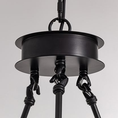 Wagon Wheel Crystal Fixture Matte Black Adjustable Hanging Light 31 Inch Dining Room Farmhouse Ceiling Lighting for Kitchen Island Living Ro