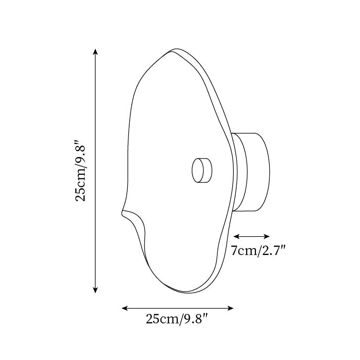 Glass Sconce with Warm LED 12 in Diameter Flowing Design for Bathroom Hallway Living Room Ambient Glow Contemporary Decor Moisture Resistant