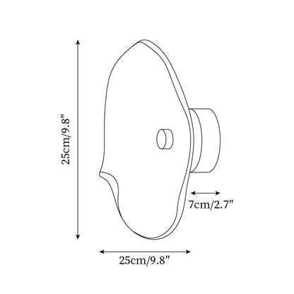 Glass Sconce with Warm LED 12 in Diameter Flowing Design for Bathroom Hallway Living Room Ambient Glow Contemporary Decor Moisture Resistant