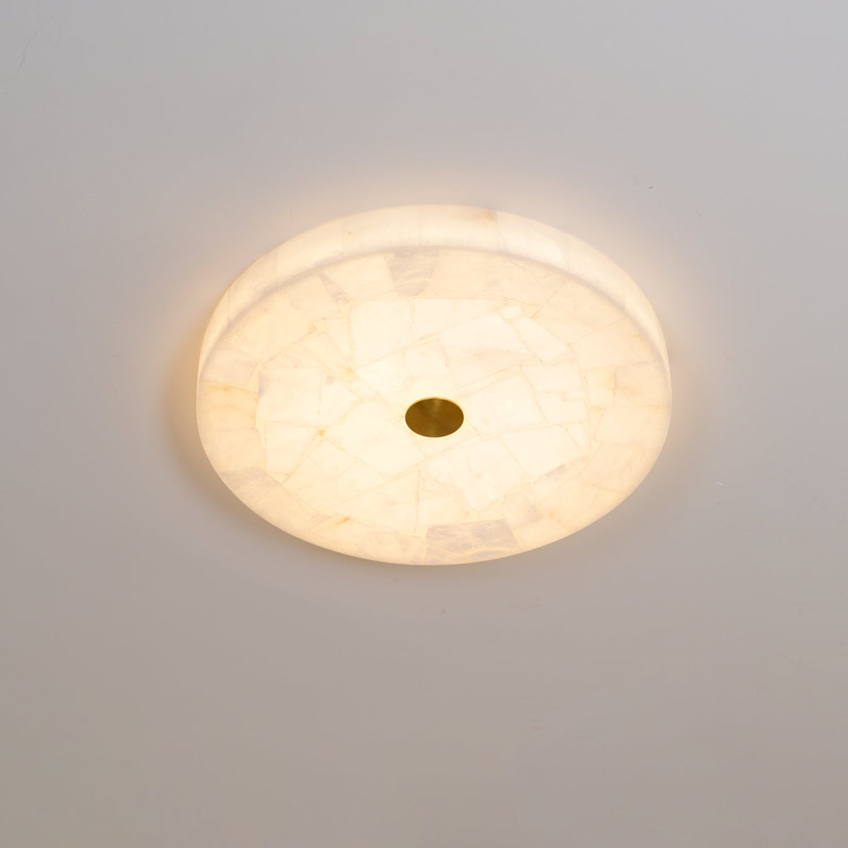 Plafonnier LED encastré rond en albâtre, profil de 5 cm, blanc doré, température de couleur réglable pour chambre, couloir, entrée, moderne, profil bas