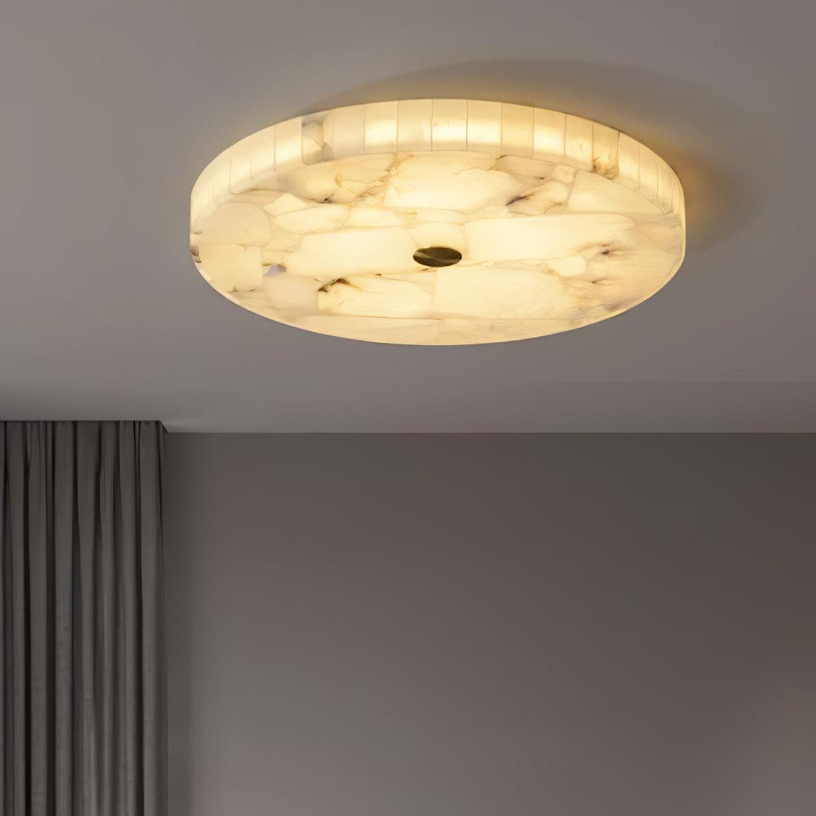 Plafonnier LED encastré rond en albâtre, profil de 5 cm, blanc doré, température de couleur réglable pour chambre, couloir, entrée, moderne, profil bas