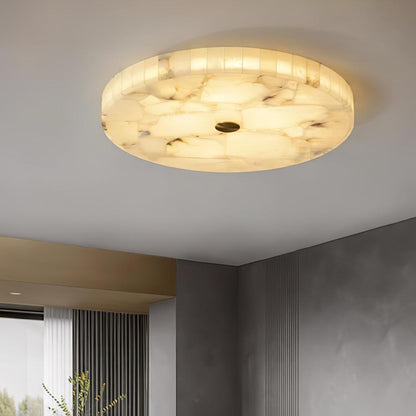 Plafonnier LED encastré rond en albâtre, profil de 5 cm, blanc doré, température de couleur réglable pour chambre, couloir, entrée, moderne, profil bas