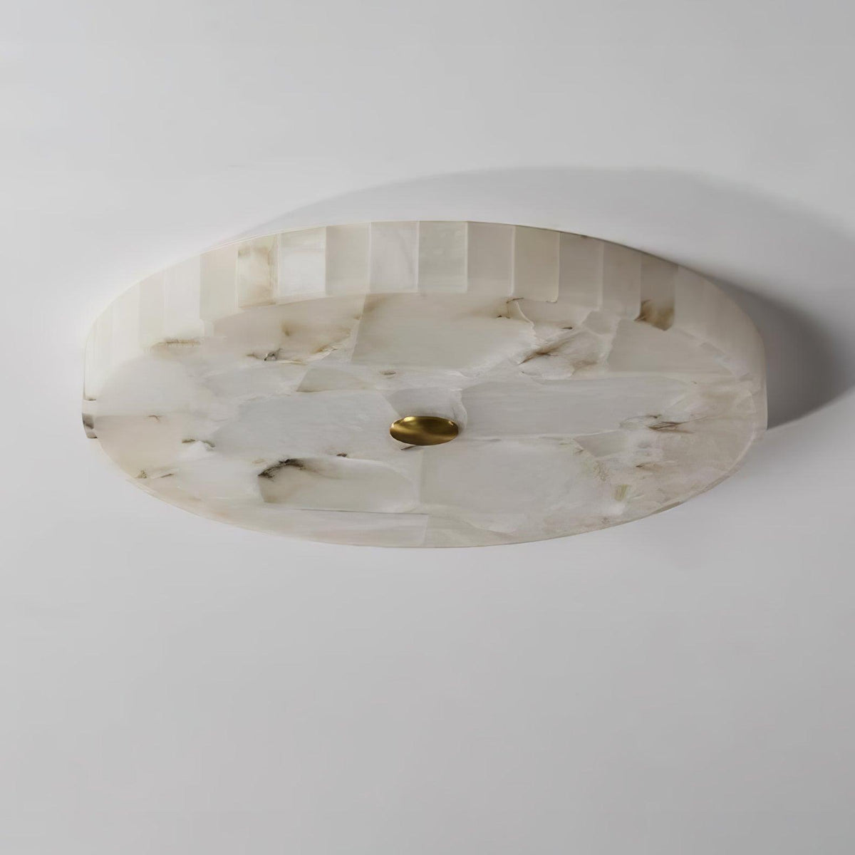 Plafonnier LED encastré rond en albâtre, profil de 5 cm, blanc doré, température de couleur réglable pour chambre, couloir, entrée, moderne, profil bas