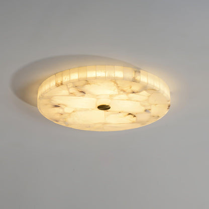 Plafonnier LED encastré rond en albâtre, profil de 5 cm, blanc doré, température de couleur réglable pour chambre, couloir, entrée, moderne, profil bas