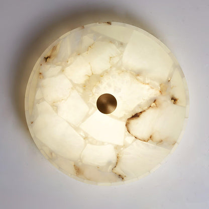 Plafonnier LED encastré rond en albâtre, profil de 5 cm, blanc doré, température de couleur réglable pour chambre, couloir, entrée, moderne, profil bas