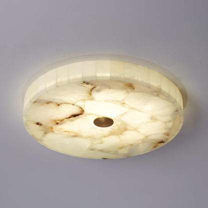 Plafonnier LED encastré rond en albâtre, profil de 5 cm, blanc doré, température de couleur réglable pour chambre, couloir, entrée, moderne, profil bas
