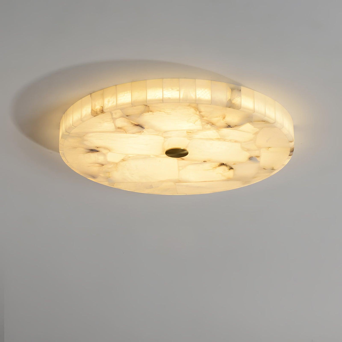 Plafonnier LED encastré rond en albâtre, profil de 5 cm, blanc doré, température de couleur réglable pour chambre, couloir, entrée, moderne, profil bas