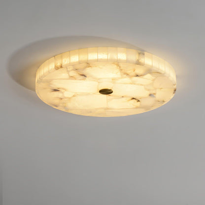 Plafonnier LED encastré rond en albâtre, profil de 5 cm, blanc doré, température de couleur réglable pour chambre, couloir, entrée, moderne, profil bas