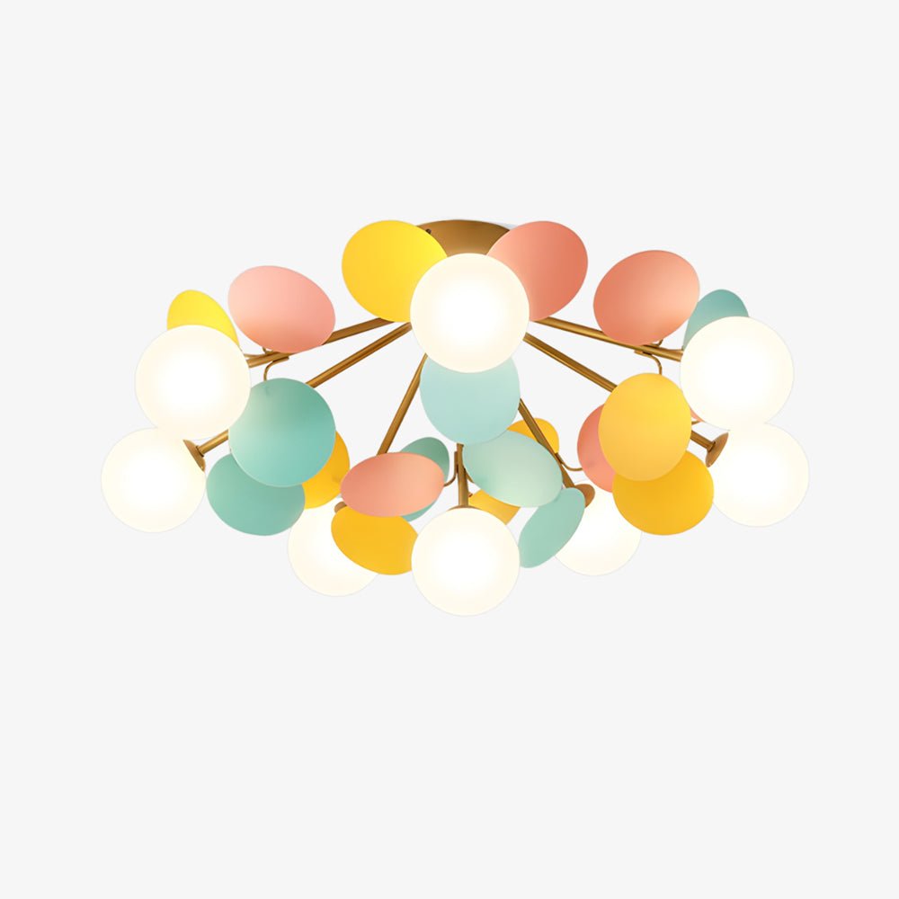 Flush-Mount Pastel Ceiling Light 10 in Diameter Metal & Acrylic for Kids Room Bedroom Office Home Nursery Small Space Overhead Lighting