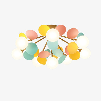 Flush-Mount Pastel Ceiling Light 10 in Diameter Metal & Acrylic for Kids Room Bedroom Office Home Nursery Small Space Overhead Lighting