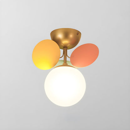 Plafonnier multi-globes avec abat-jours sphériques pastel – Luminaire LED coloré et moderne pour chambre d'enfant, salle de jeux et espace contemporain