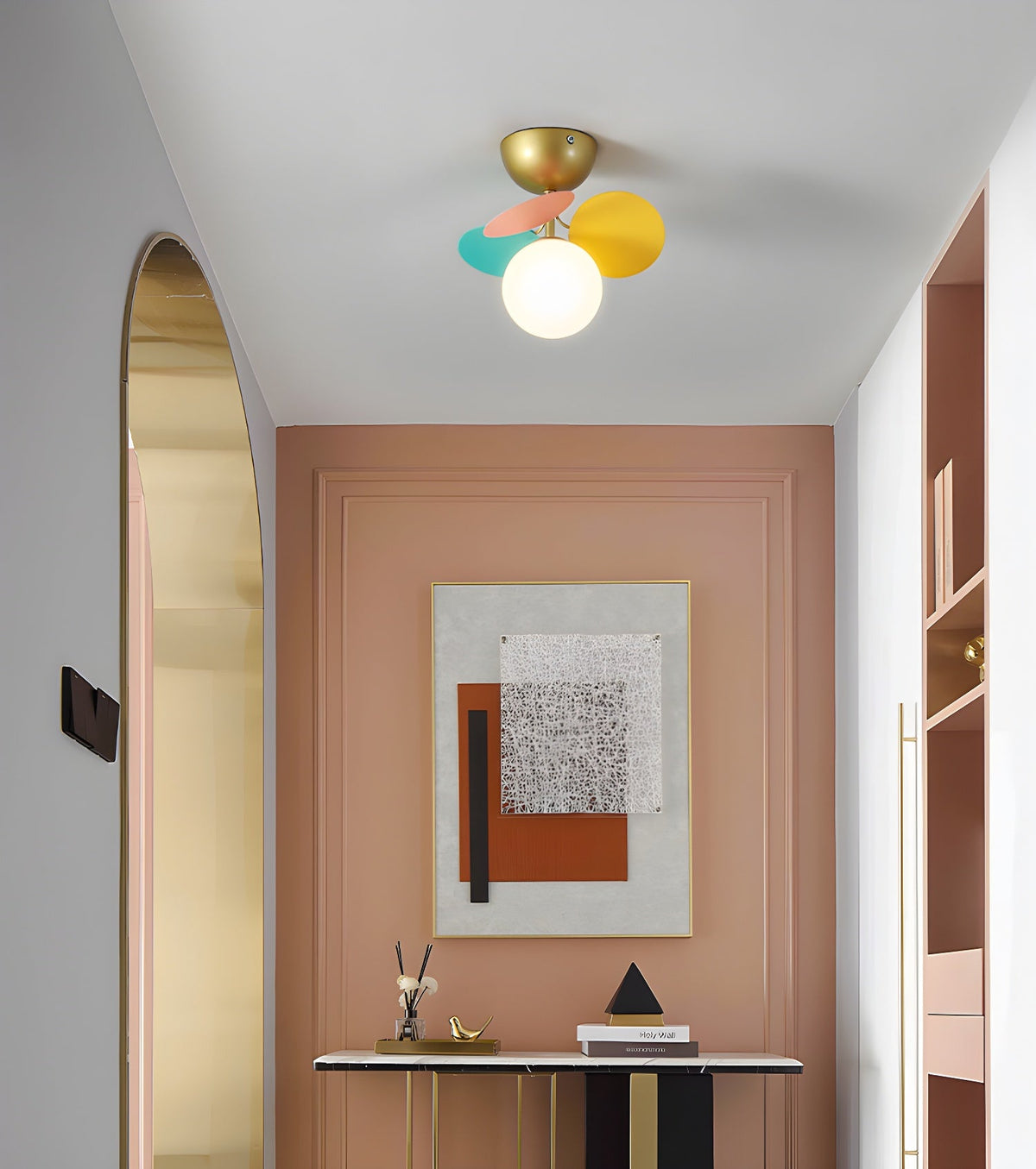 Plafonnier multi-globes avec abat-jours sphériques pastel – Luminaire LED coloré et moderne pour chambre d'enfant, salle de jeux et espace contemporain