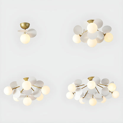 Plafonnier multi-globes avec abat-jours sphériques pastel – Luminaire LED coloré et moderne pour chambre d'enfant, salle de jeux et espace contemporain