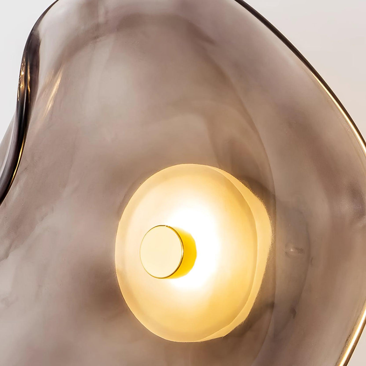 Glass Sconce with Warm LED 12 in Diameter Flowing Design for Bathroom Hallway Living Room Ambient Glow Contemporary Decor Moisture Resistant