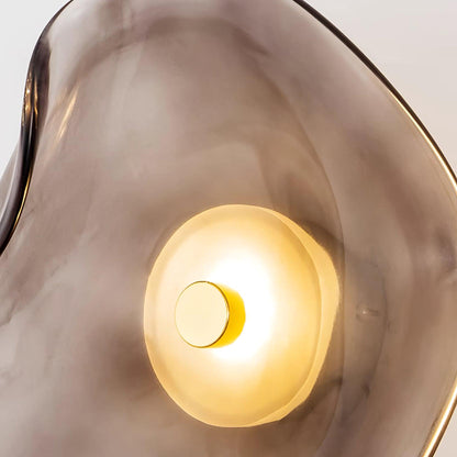 Glass Sconce with Warm LED 12 in Diameter Flowing Design for Bathroom Hallway Living Room Ambient Glow Contemporary Decor Moisture Resistant