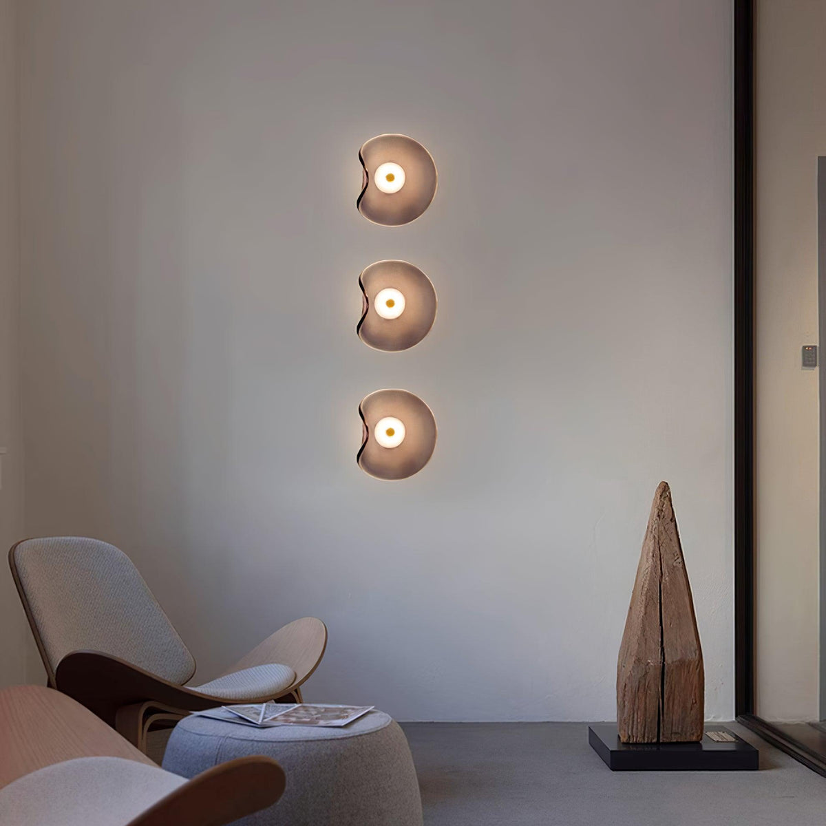 Glass Sconce with Warm LED 12 in Diameter Flowing Design for Bathroom Hallway Living Room Ambient Glow Contemporary Decor Moisture Resistant