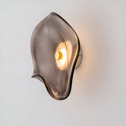 Applique murale en verre incurvé avec éclairage LED blanc chaud vers le haut et vers le bas pour chambre, salon, couloir, éclairage d'accentuation intérieur moderne, 10 pouces, verre trempé