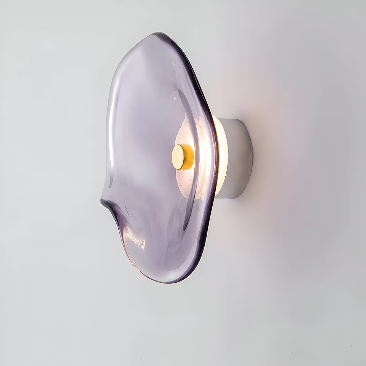 Applique murale en verre incurvé avec éclairage LED blanc chaud vers le haut et vers le bas pour chambre, salon, couloir, éclairage d'accentuation intérieur moderne, 10 pouces, verre trempé