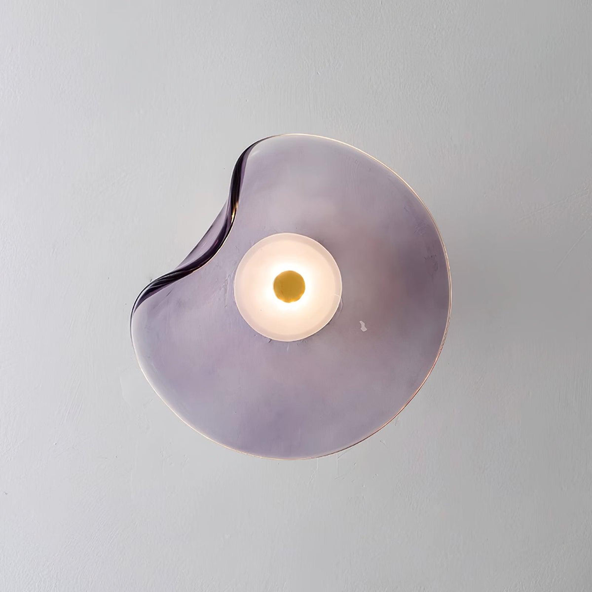 Glass Sconce with Warm LED 12 in Diameter Flowing Design for Bathroom Hallway Living Room Ambient Glow Contemporary Decor Moisture Resistant