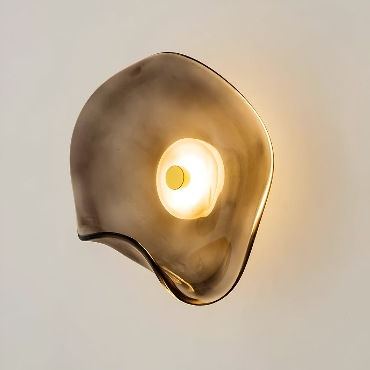 Applique murale en verre incurvé avec éclairage LED blanc chaud vers le haut et vers le bas pour chambre, salon, couloir, éclairage d'accentuation intérieur moderne, 10 pouces, verre trempé