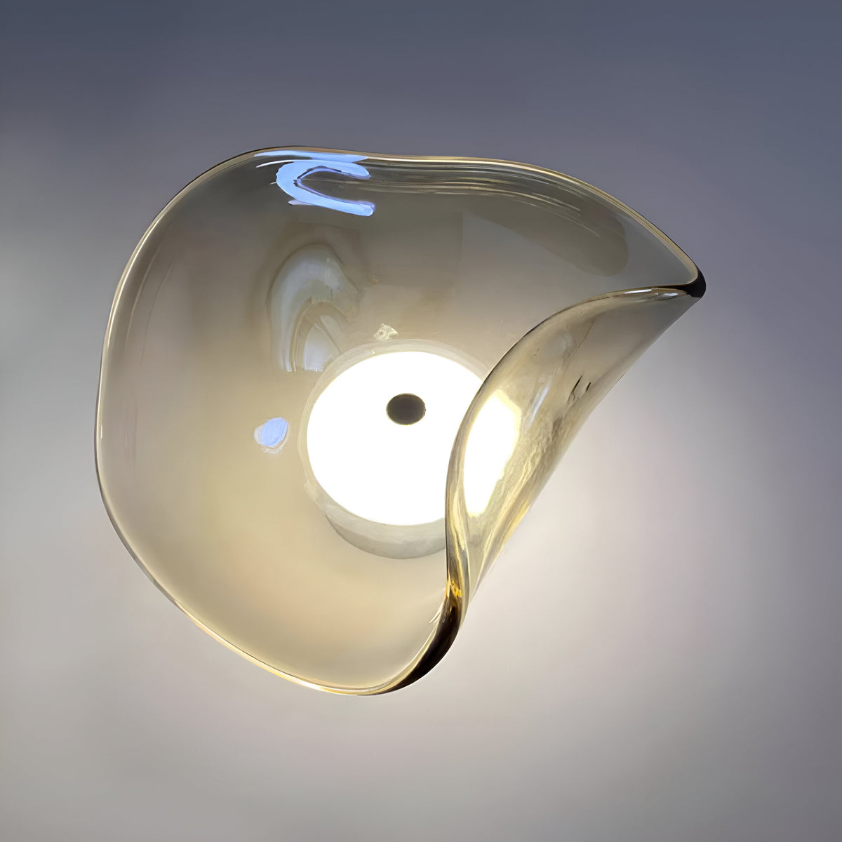 Applique murale en verre incurvé avec éclairage LED blanc chaud vers le haut et vers le bas pour chambre, salon, couloir, éclairage d'accentuation intérieur moderne, 10 pouces, verre trempé