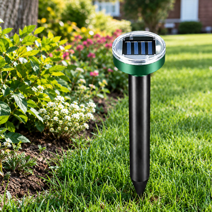 EcoGuard | Répulsif solaire à ultrasons pour rongeurs avec technologie à fréquence variable | Lutte antiparasitaire efficace pour les espaces extérieurs