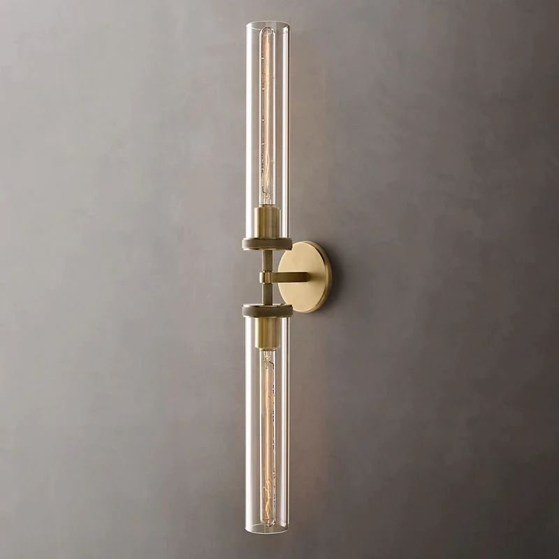Industrial Linear Wall Light with Glass Hexagon Shade – Metal Hardwired Sconce for Hallway & Bedroom – Dimmable E26 Socket