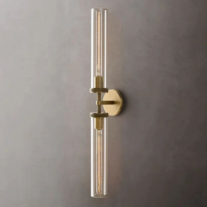 Industrial Linear Wall Light with Glass Hexagon Shade – Metal Hardwired Sconce for Hallway & Bedroom – Dimmable E26 Socket