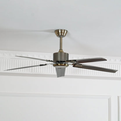 52-Inch Industrial Ceiling Fan with Metal Blades for Living Room & Bedroom | Modern 3-Speed Fan for Home Cooling