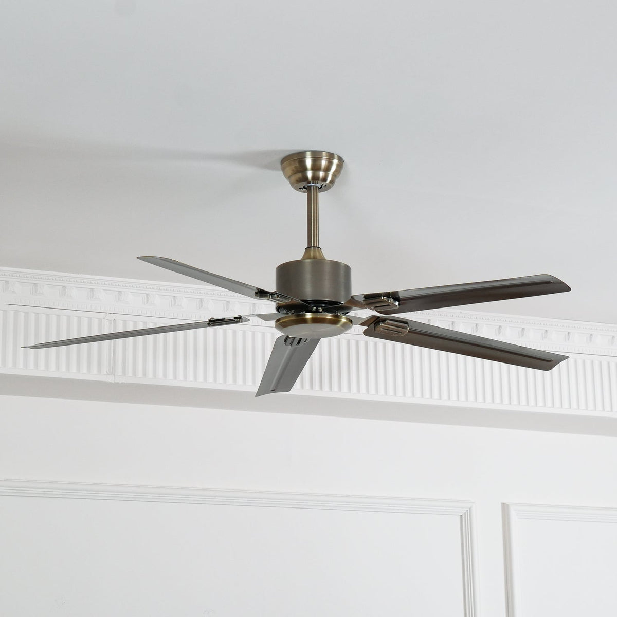 52-Inch Industrial Ceiling Fan with Metal Blades for Living Room & Bedroom | Modern 3-Speed Fan for Home Cooling