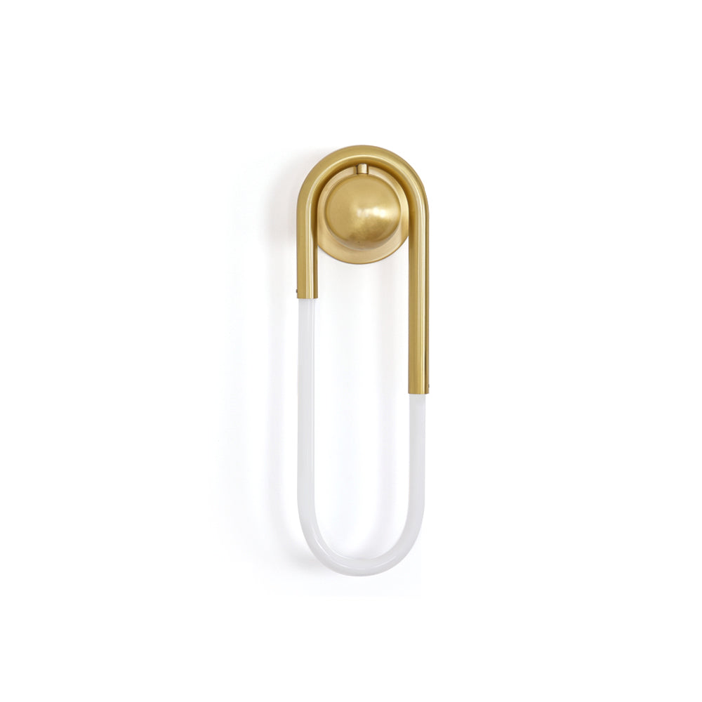 Sculptural Loop Sconce 9W Integrated LED Brass or Black Finish Dimmable Hardwired Fixture for Bedroom Hallway Living Room Contemporary Minim