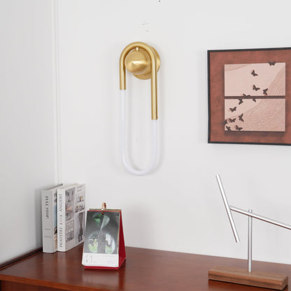 Sculptural Loop Sconce 9W Integrated LED Brass or Black Finish Dimmable Hardwired Fixture for Bedroom Hallway Living Room Contemporary Minim