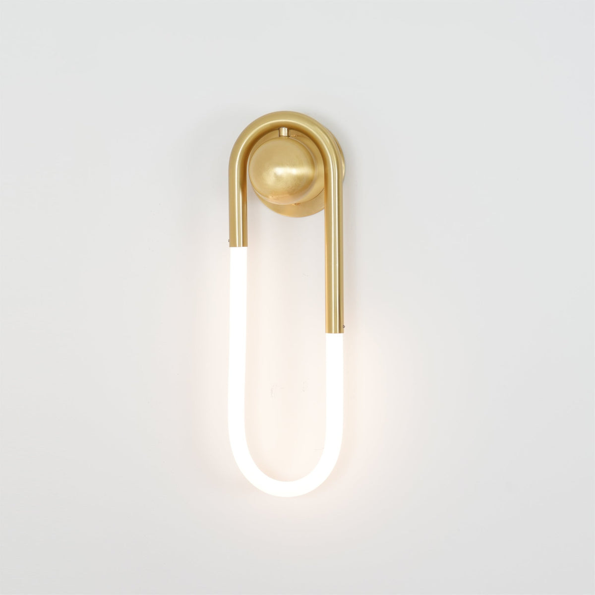 Sculptural Loop Sconce 9W Integrated LED Brass or Black Finish Dimmable Hardwired Fixture for Bedroom Hallway Living Room Contemporary Minim