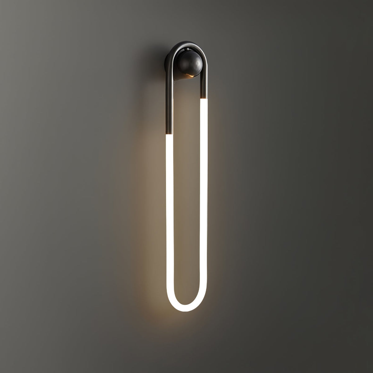 Sculptural Loop Sconce 9W Integrated LED Brass or Black Finish Dimmable Hardwired Fixture for Bedroom Hallway Living Room Contemporary Minim