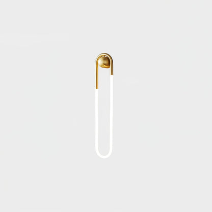 Sculptural Loop Sconce 9W Integrated LED Brass or Black Finish Dimmable Hardwired Fixture for Bedroom Hallway Living Room Contemporary Minim