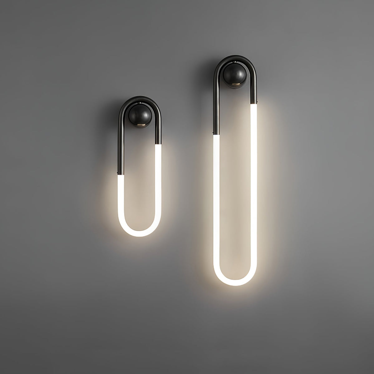 Sculptural Loop Sconce 9W Integrated LED Brass or Black Finish Dimmable Hardwired Fixture for Bedroom Hallway Living Room Contemporary Minim