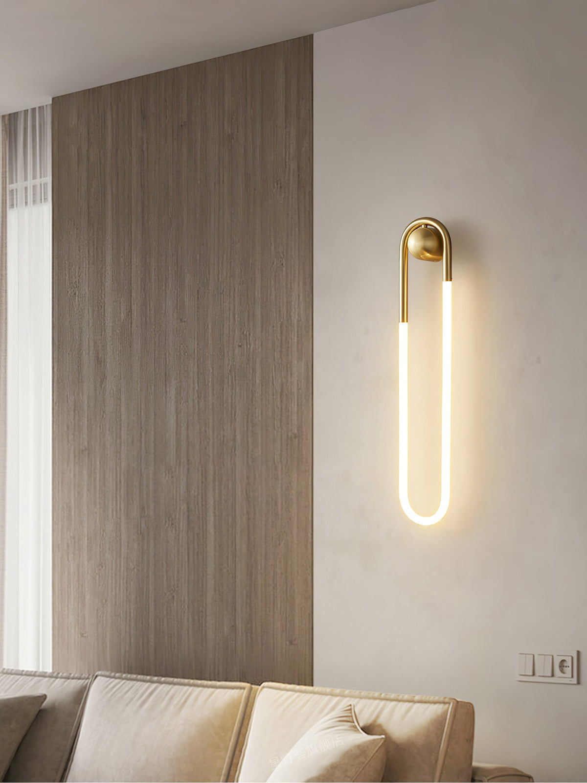 Sculptural Loop Sconce 9W Integrated LED Brass or Black Finish Dimmable Hardwired Fixture for Bedroom Hallway Living Room Contemporary Minim
