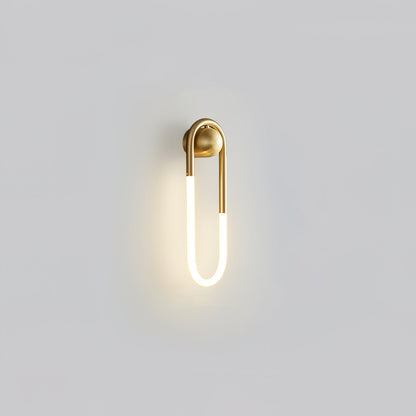 Sculptural Loop Sconce 9W Integrated LED Brass or Black Finish Dimmable Hardwired Fixture for Bedroom Hallway Living Room Contemporary Minim