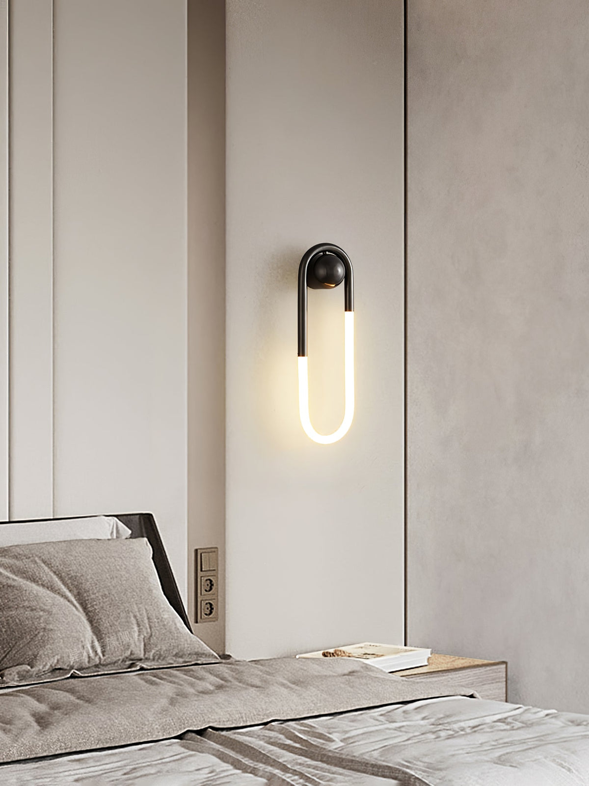 Sculptural Loop Sconce 9W Integrated LED Brass or Black Finish Dimmable Hardwired Fixture for Bedroom Hallway Living Room Contemporary Minim