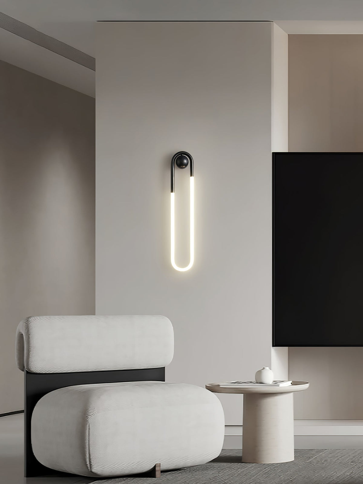 Sculptural Loop Sconce 9W Integrated LED Brass or Black Finish Dimmable Hardwired Fixture for Bedroom Hallway Living Room Contemporary Minim