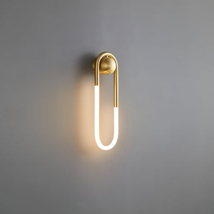 Sculptural Loop Sconce 9W Integrated LED Brass or Black Finish Dimmable Hardwired Fixture for Bedroom Hallway Living Room Contemporary Minim