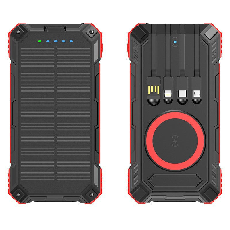 Rugged Solar Power Bank | Multifunctional Charging with Qi Wireless Technology for Outdoor Adventures